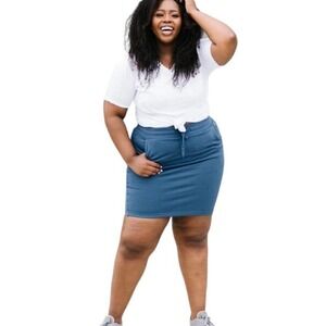 Zyia Active Take Me‎ Anywhere Skirt XXL Blue Knit